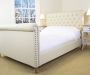 upholstered sleigh bed